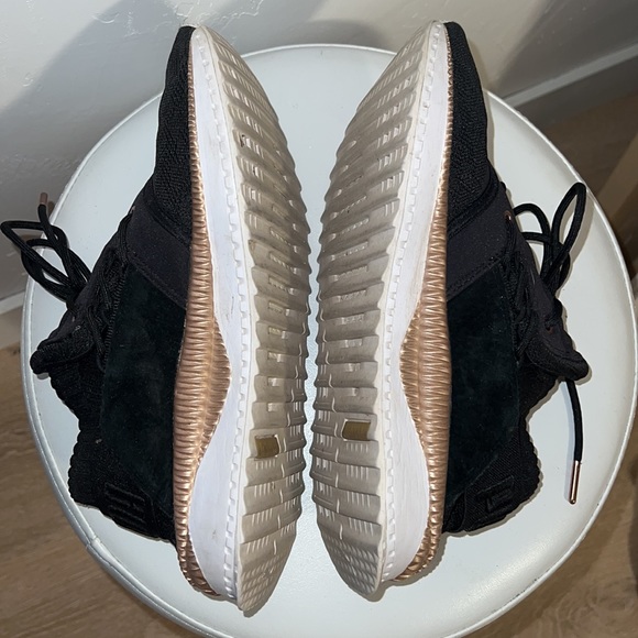 Puma Tsugi Shinsei Knit Trainer Sneakers Black Rose Gold US 8 - Picture 4 of 8